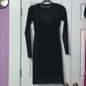 Sheer Mesh Mini Dress